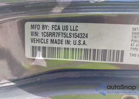 2020 Ram 1500 Classic Tradesman 4X4 6'4 Box from USA, damaged, VIN 1C6RR7FT5LS154324